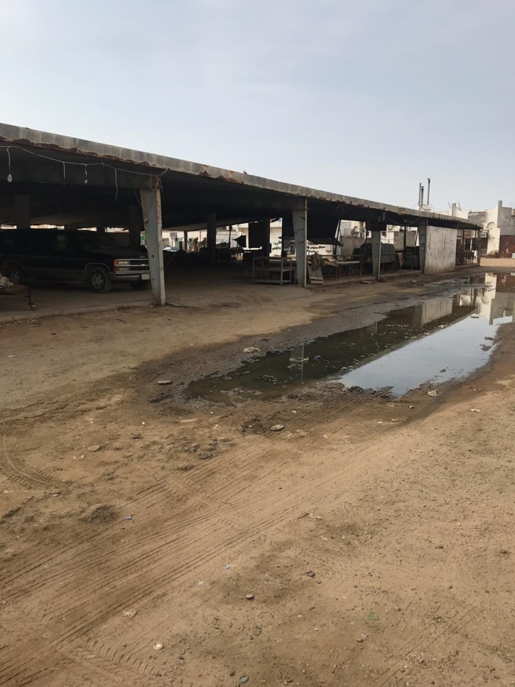 مياه آسنة أمام حلقة التمور بالسميري 