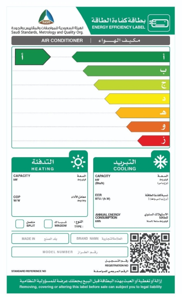 بطاقة كفاءة الطاقة منشور توعوي وفقا Green Tech Solutions
