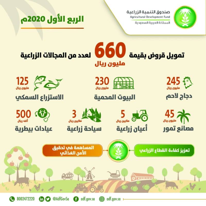 الزراعي 660 مليون ريال قروض لتعزيز الأمن الغذائي المدينة