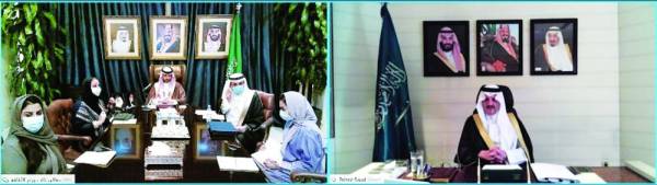 أمير الشرقية أثناء اللقاء عبر الشبكة الإفتراضية