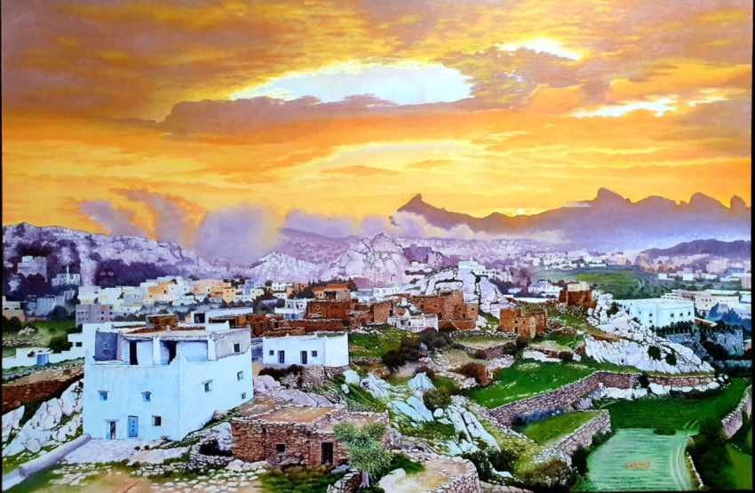 المعرض الشخصي الأول للفنان حسن مداوي في قاعة تراث الصحراء بالخبر 