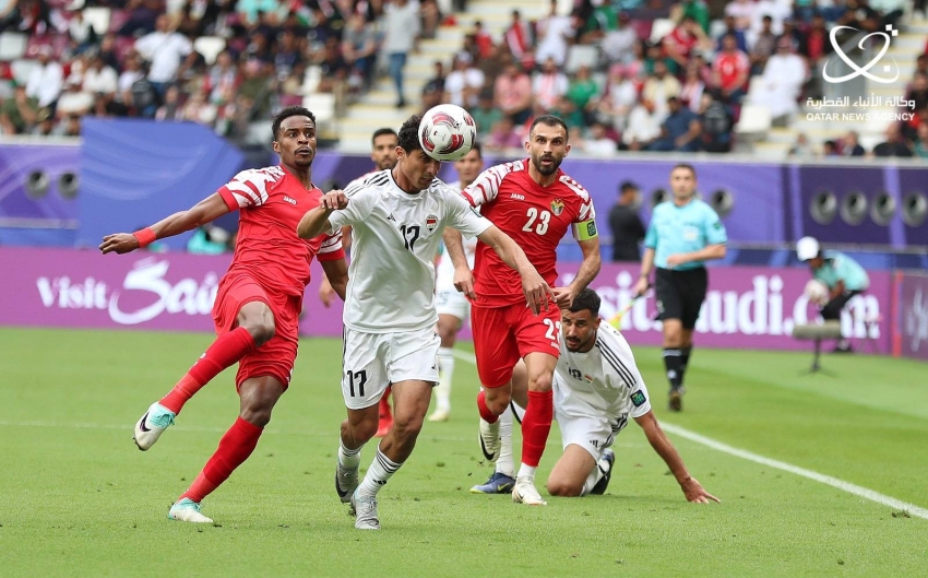 من مباراة الأردن والعراق أمس