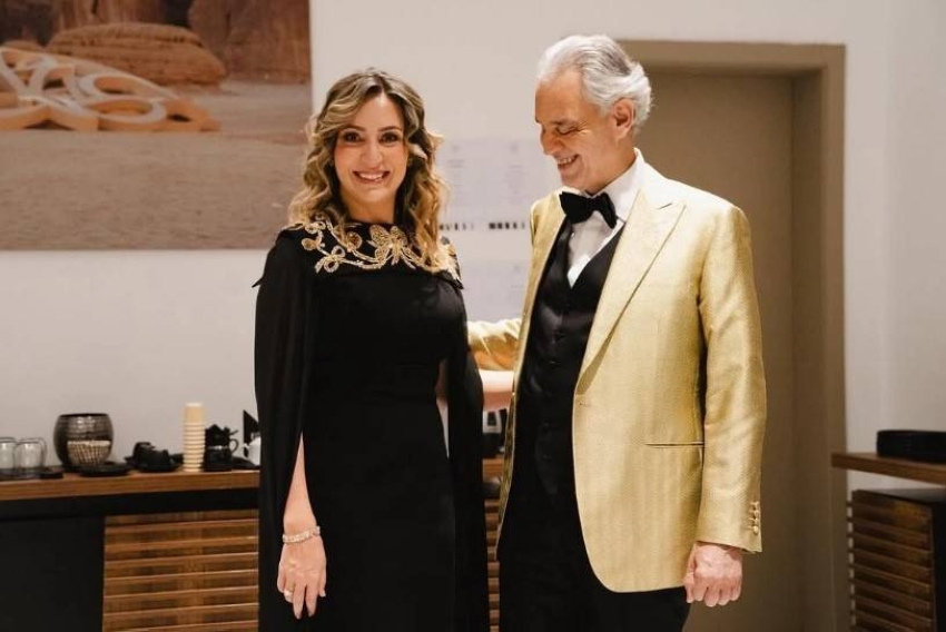 سوسن مع مغني الأوبرا العالمي أندريا بوتشيلي 
