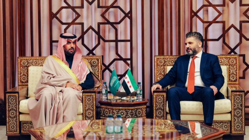 وزير الثقافة الأمير بدر بن فرحان مع وزير الثقافة السوري محمد ياسين صالح 